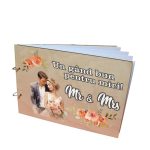 Album Foto Coperta Lemn, Guest Book, Nunta, Piersica, 21x30 cm CANUV014 - imagine 2