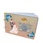 Album Foto Coperta Lemn, Guest Book, Nunta, Albastru, 21x30 cm CANUV015 - imagine 2