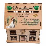 Cutie Dar, Tip Casa, Personalizata, Verde, Lemn, 30x30 cm, CDNUV027 - imagine 4