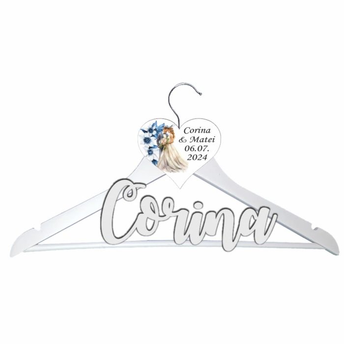Set Umerase Personalizate, Nunta, Alb Negru, UNUV003 - imagine 3