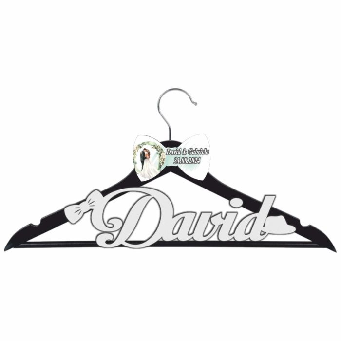 Set Umerase Personalizate, Nunta, Alb Negru, UNUV018 - imagine 4