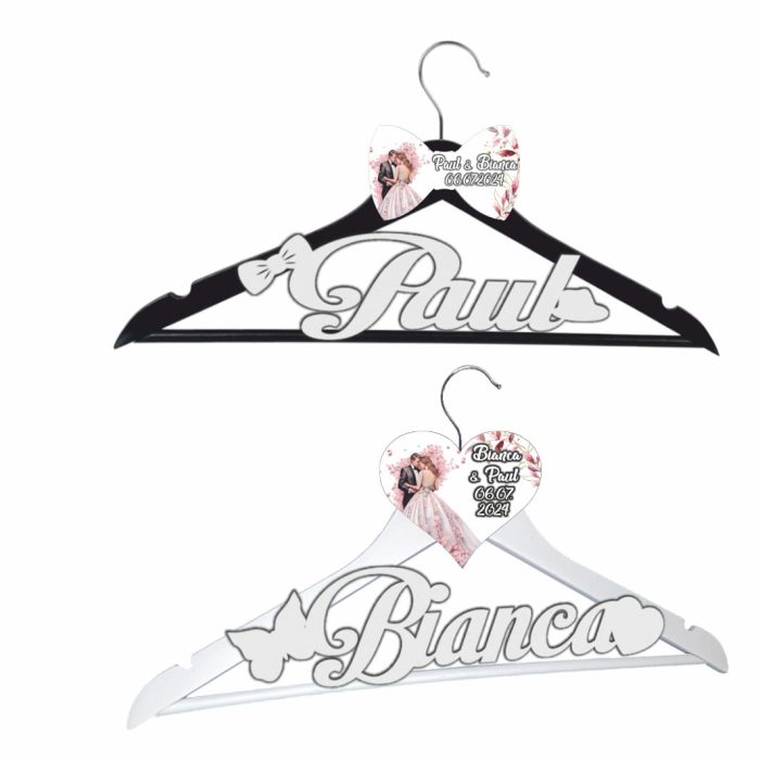 Set Umerase Personalizate, Nunta, Alb Negru, UNUV021 - imagine 5