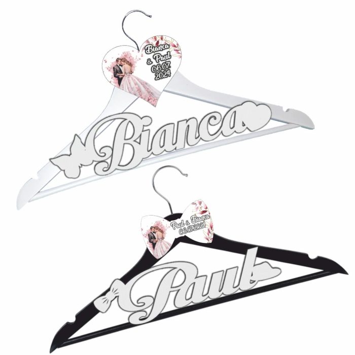 Set Umerase Personalizate, Nunta, Alb Negru, UNUV021 - imagine 2