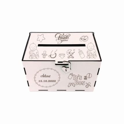 cutie dar botez personalizata baietel