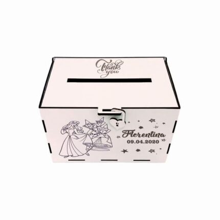 cutie dar botez personalizata frumoasa adormita