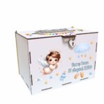 cutie dar botez personalizata inger baietel