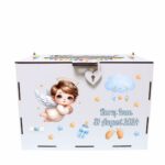 cutie dar botez personalizata inger baietel