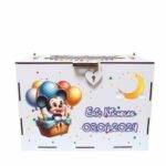 cutie dar botez personalizata mickey baloane
