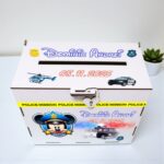 cutie dar botez personalizata mickey politist