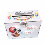 cutie dar botez personalizata mickey rosu