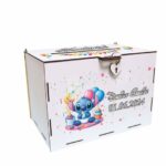 cutie dar botez personalizata stitch bebe