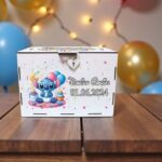 cutie dar botez personalizata stitch bebe