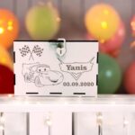 cutie dar botez personalizata tema cars