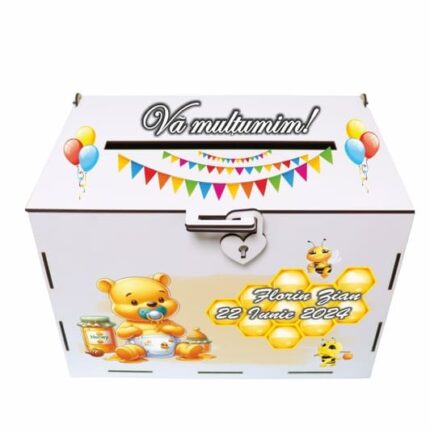cutie dar botez personalizata winnie