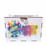 cutie dar botez stitch baloane