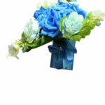 Set Lumanari Nunta, Personalizate, Mire Mireasa, 2 Bucati, Albastru, 35 cm, LN007 - imagine 4