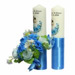 Set Lumanari Nunta, Personalizate, Mire Mireasa, 2 Bucati, Albastru, 35 cm, LN007 - imagine 5