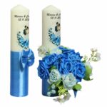Set Lumanari Nunta, Personalizate, Mire Mireasa, 2 Bucati, Albastru, 35 cm, LN007 - imagine 2