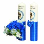 Set Lumanari Nunta, Personalizate, Mire Mireasa, 2 Bucati, Albastru, 35 cm, LN011 - imagine 2