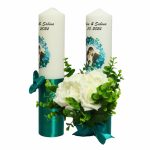 Set Lumanari Nunta, Personalizate, Mire Mireasa, 2 Bucati, Verde, 35 cm, LN018 - imagine 2
