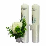 Set Lumanari Nunta, Personalizate, Mire Mireasa, 2 Bucati, Alb, 35 cm, LN019 - imagine 4