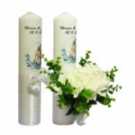 Set Lumanari Nunta, Personalizate, Mire Mireasa, 2 Bucati, Alb, 35 cm, LN019 - imagine 2