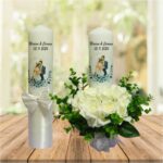 Set Lumanari Nunta, Personalizate, Mire Mireasa, 2 Bucati, Alb, 35 cm, LN019 - imagine 5