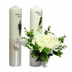 Set Lumanari Nunta, Personalizate, Mire Mireasa, 2 Bucati, Alb, 35 cm, LN021 - imagine 2