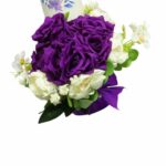 Set Lumanari Nunta, Personalizate, Mire Mireasa, 2 Bucati, Mov, 35 cm, LN025 - imagine 3