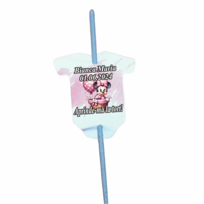 Artificie de Mana Botez, Aprinde-ma la tort, Personalizat, Minnie Mouse,  ABB001, 25cm - imagine 2