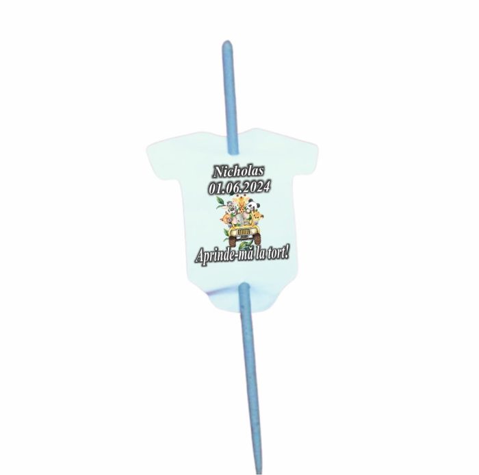 Artificie de Mana Botez, Aprinde-ma la tort, Personalizat, Safari,  ABB009, 25cm - imagine 2
