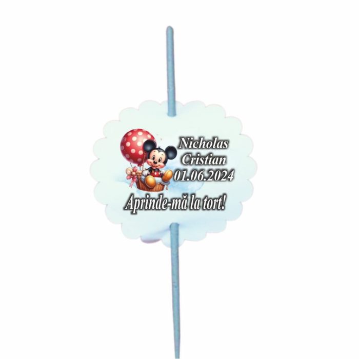 Artificie de Mana Botez, Aprinde-ma la tort, Personalizat, Mickey Mouse,  ABF002, 25cm - imagine 2