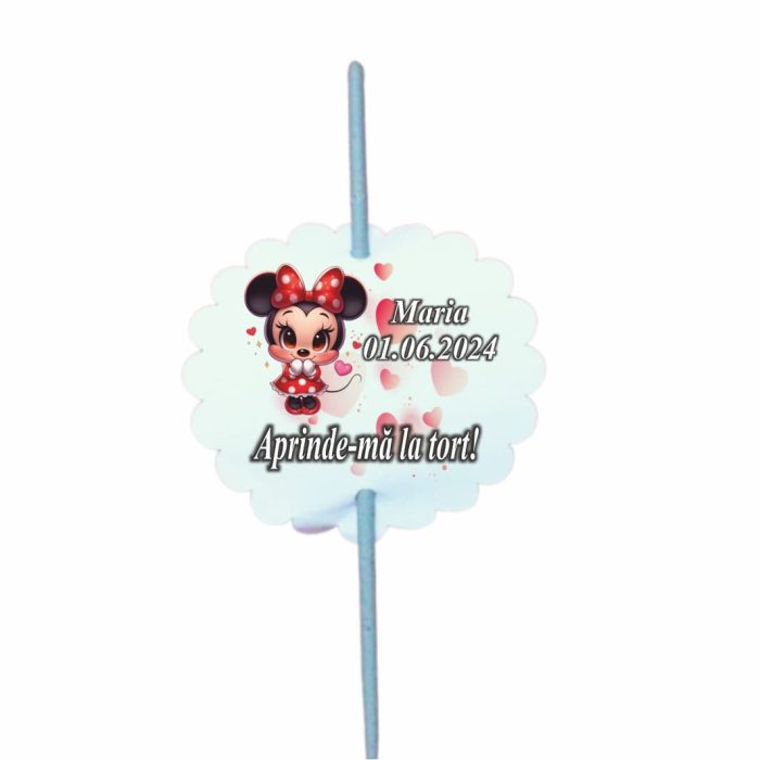 Artificie de Mana Botez, Aprinde-ma la tort, Personalizat, Minnie Mouse,  ABF004, 25cm - imagine 2