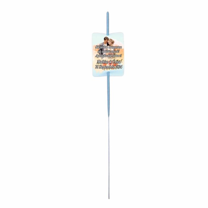 Artificie de Mana Nunta, Aprinde-ma la tort, Personalizat, Portocaliu, 25cm, AN02 - imagine 4