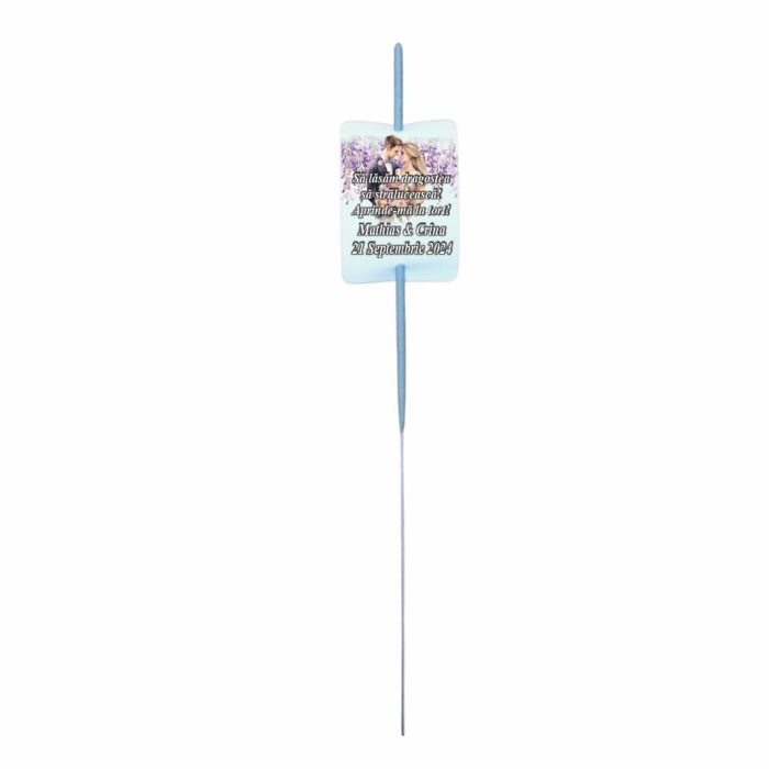 Artificie de Mana Nunta, Aprinde-ma la tort, Personalizat, Mov, 25cm, AN07 - imagine 5