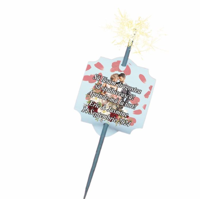 Artificie de Mana Nunta, Aprinde-ma la tort, Personalizat, Rosu, 25cm, AN08 - imagine 4