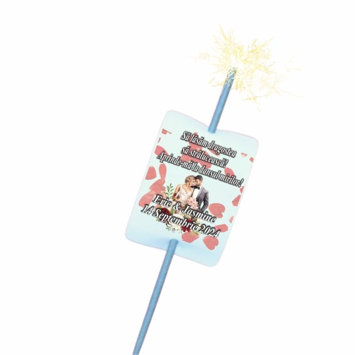 Artificie de Mana Nunta, Aprinde-ma la dansul mirilor, Personalizat, Rosu, 25cm, AND01 - imagine 4