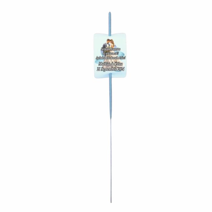 Artificie de Mana Nunta, Aprinde-ma la dansul mirilor, Personalizat, Albastru, 25cm, AND03 - imagine 5