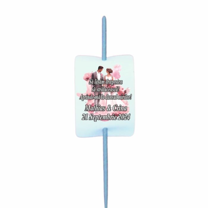Artificie de Mana Nunta, Aprinde-ma la dansul mirilor, Personalizat, Roz, 25cm, AND06 - imagine 1