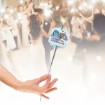 Artificie de Mana Nunta, Aprinde-ma la dansul mirilor, Personalizat, Albastru, 25cm, AND010 - imagine 2