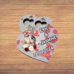 Cutie de verighete cu magnet, Personalizata, Inima, Rosie, Lemn, CTV042 - imagine 5