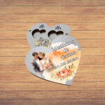 Cutie de verighete cu magnet, Personalizata, Inima, Portocalie, Lemn, CTV043 - imagine 5