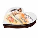 Cutie de verighete cu magnet, Personalizata, Inima, Portocalie, Lemn, CTV043 - imagine 4