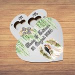 Cutie de verighete cu magnet, Personalizata, Inima, Verde, Lemn, CTV047 - imagine 5