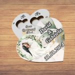 Cutie de verighete cu magnet, Personalizata, Inima, Verde, Lemn, CTV048 - imagine 5