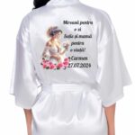Halat mireasa, Personalizat, Nunta, Alb, Satin, HNM008 - imagine 3