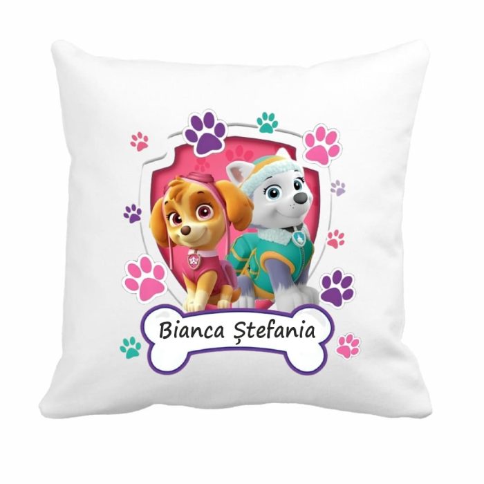 Perna personalizata cu nume, Gradinita, Patrula Catelusilor, 40x40 cm, PGR010 - imagine 1