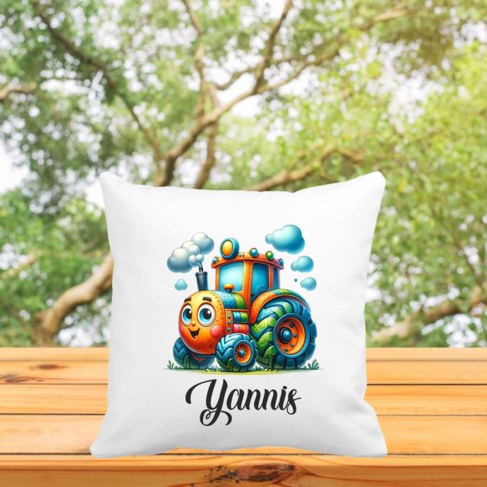 Perna personalizata cu nume, Gradinita, Tractoras, 40x40 cm, PGR012 - imagine 3