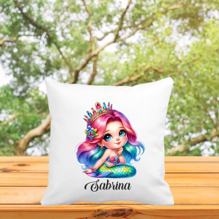 Perna personalizata cu nume, Gradinita, Sirena, 40x40 cm, PGR016 - imagine 3