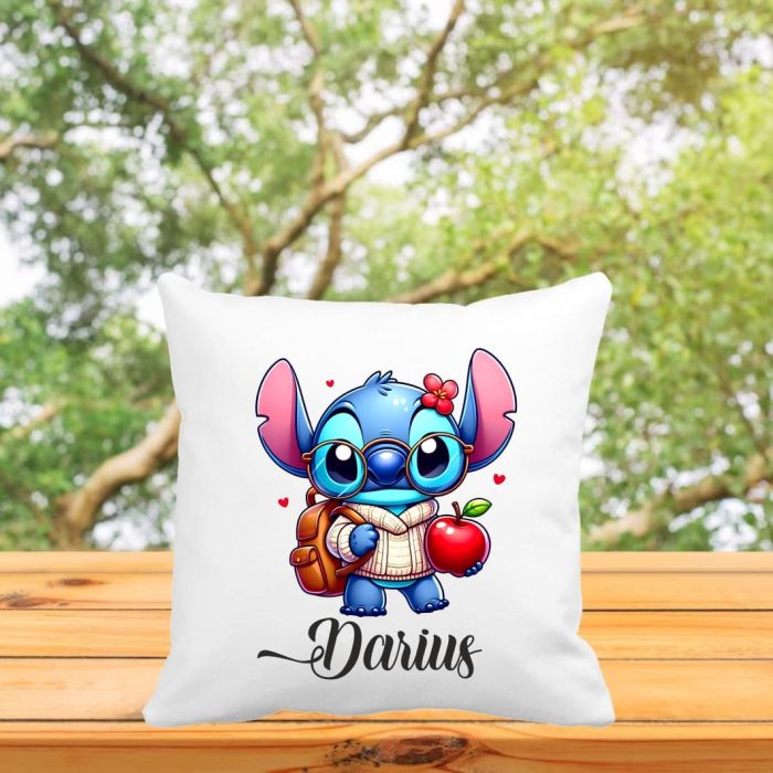 Perna personalizata cu nume, Gradinita, Stitch, 40x40 cm, PGR023 - imagine 3